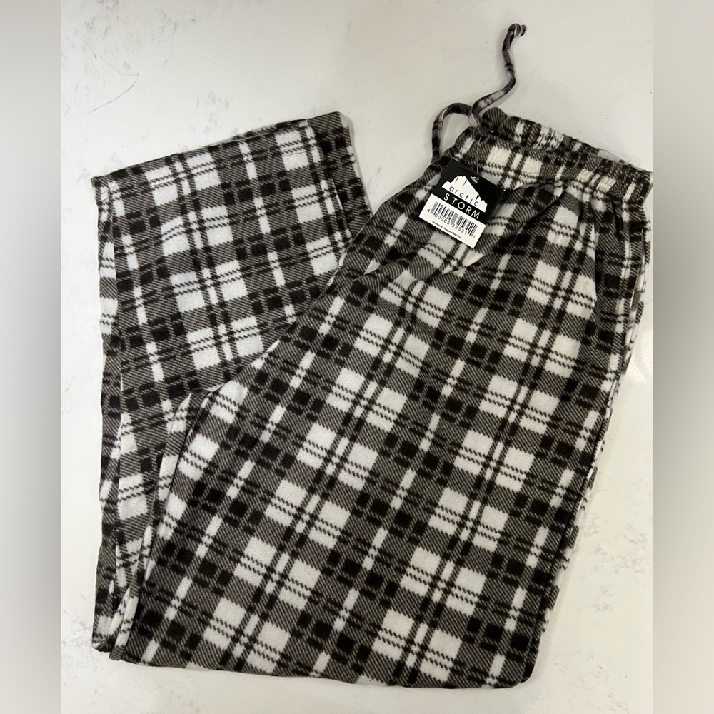 Plaid Joggers in Black and White